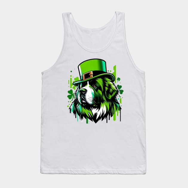 Newfoundland Dog Celebrates Saint Patrick's Day Tank Top by ArtRUs